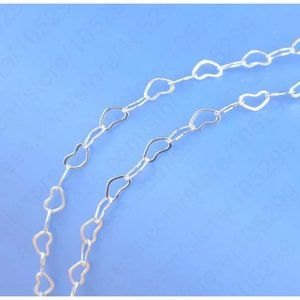 .925 Sterling Silver 24" HEART link chain NEW